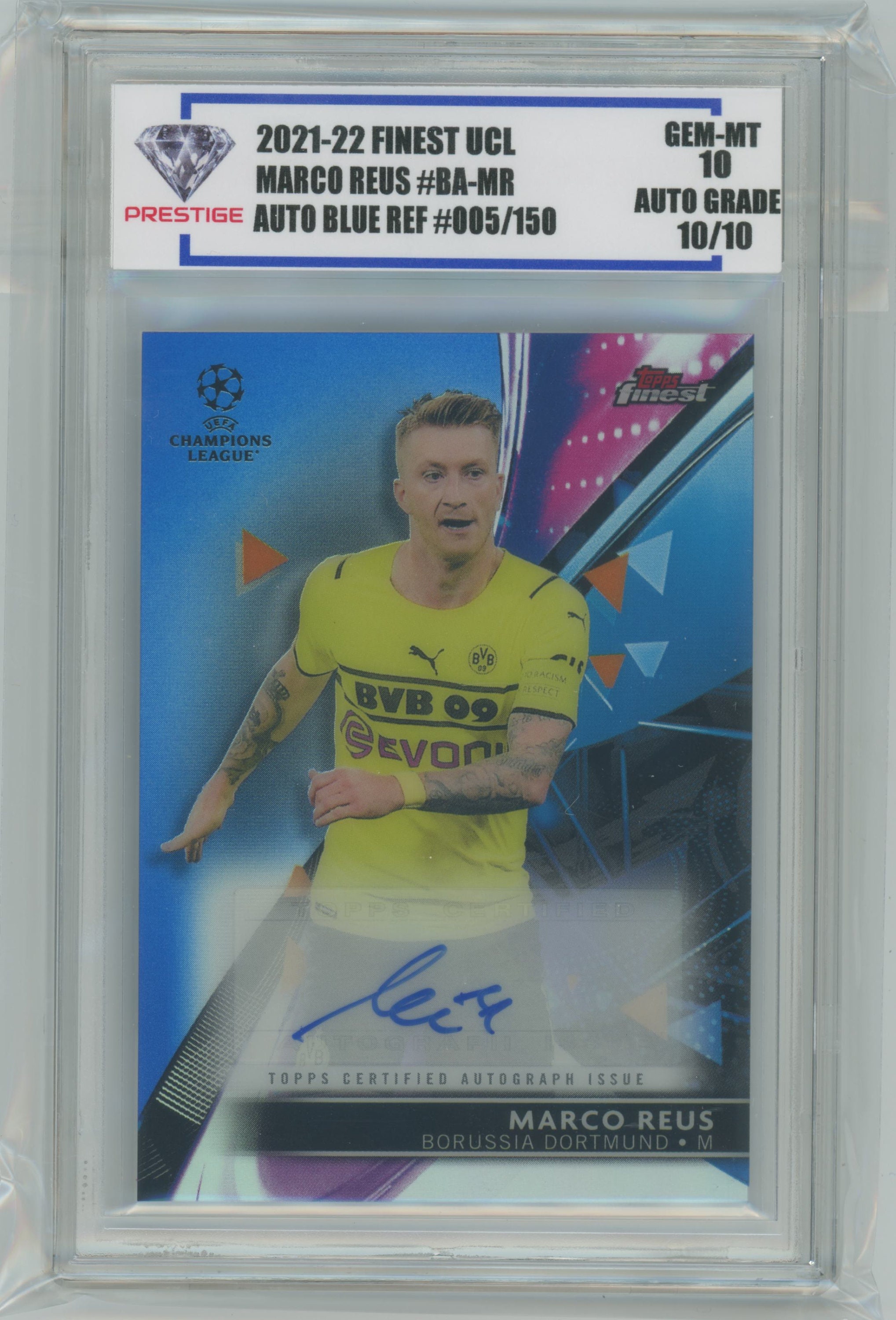2022 Topps Finest Uefa Champions League Soccer Marco Reus Blue