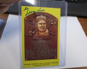 GEORGE KELL Autographed HOF Plaque Postcard (Deceased)