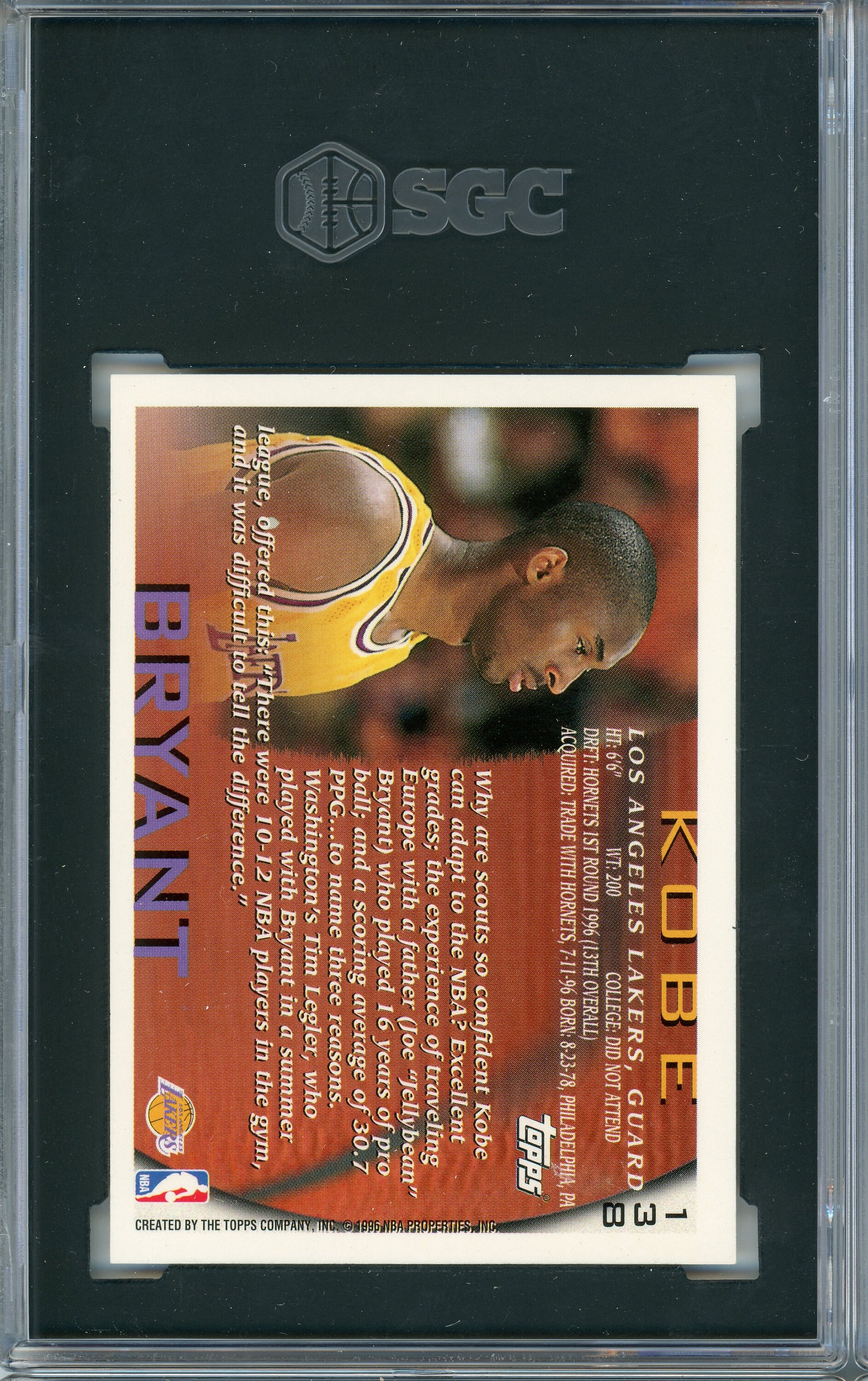1996-97 FLAIR SHOWCASE コービーブライアント NBAコービーブライアントカード
