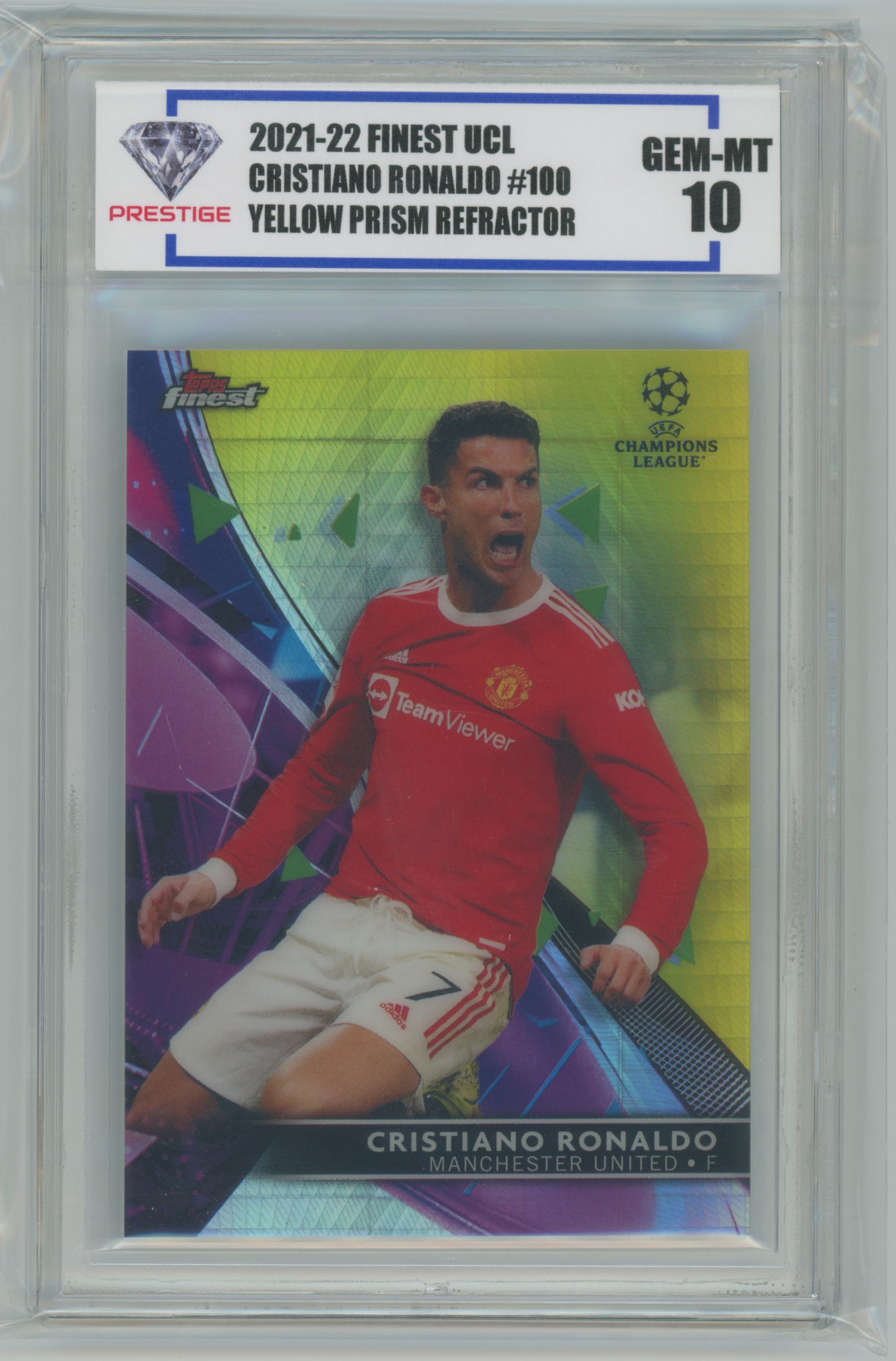 2022 Topps Finest Uefa Champions League Soccer Yellow Prism