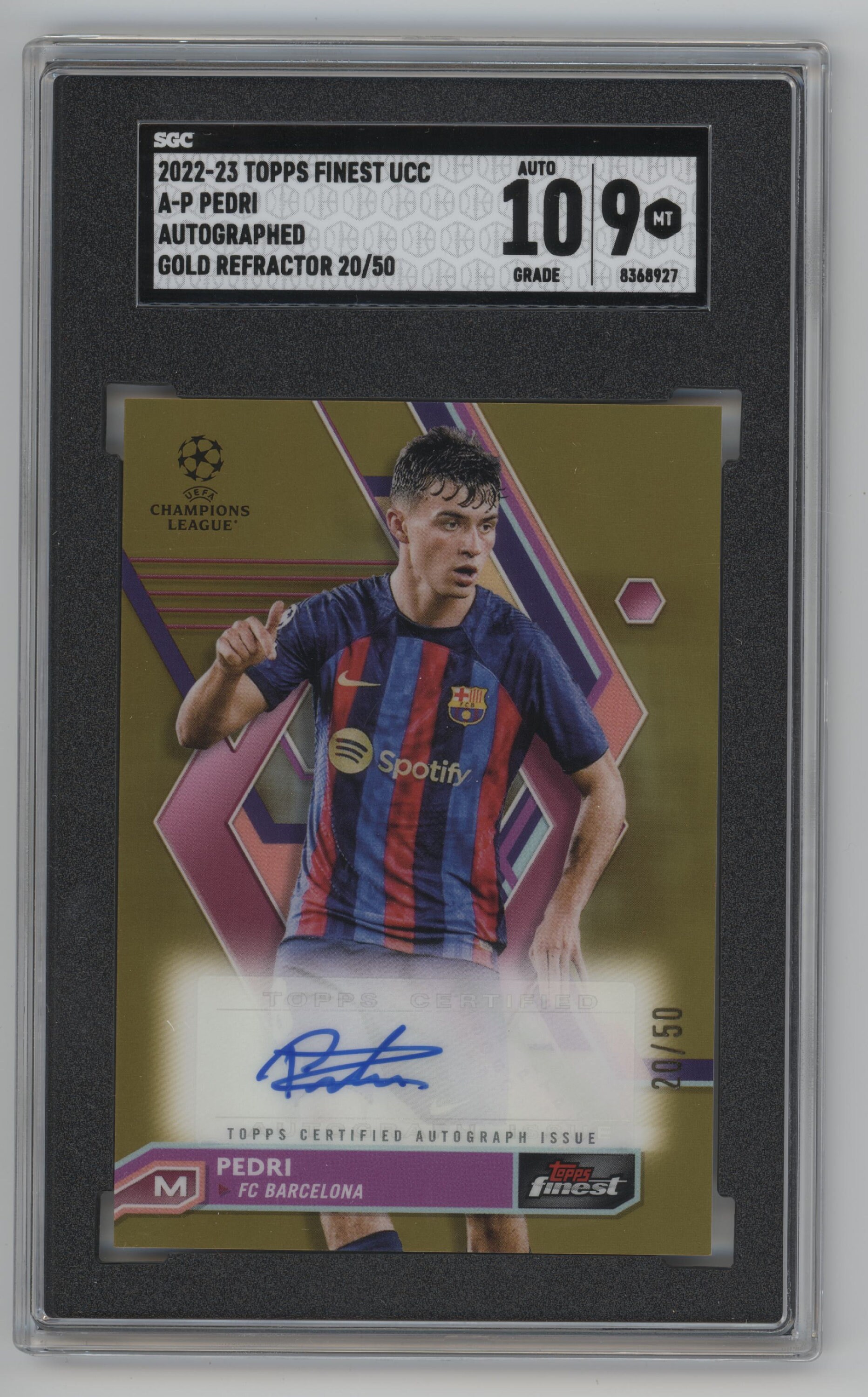 PEDRI Topps Finest ぺドリ バルセロナ 2022-23 Topps Finest Flashback UCC FC Barcelona Pedri Gold