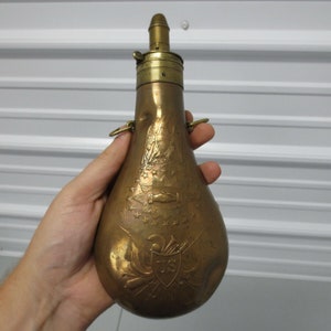 Powder Shot Flask Original Civil War Model 1849 Powder/shot Flask, Markings: BATTY 1849 K ...
