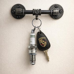 Handgjord tändstiftsnyckelring - Återvunna bildelar - Bilnyckelring bild 1