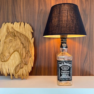 Jack Daniel&#39;s Lamp / Jack Daniel&#39;s Decor / Upcycled Table Lamp / Handmade