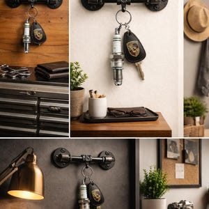 Handgjord tändstiftsnyckelring - Återvunna bildelar - Bilnyckelring bild 2