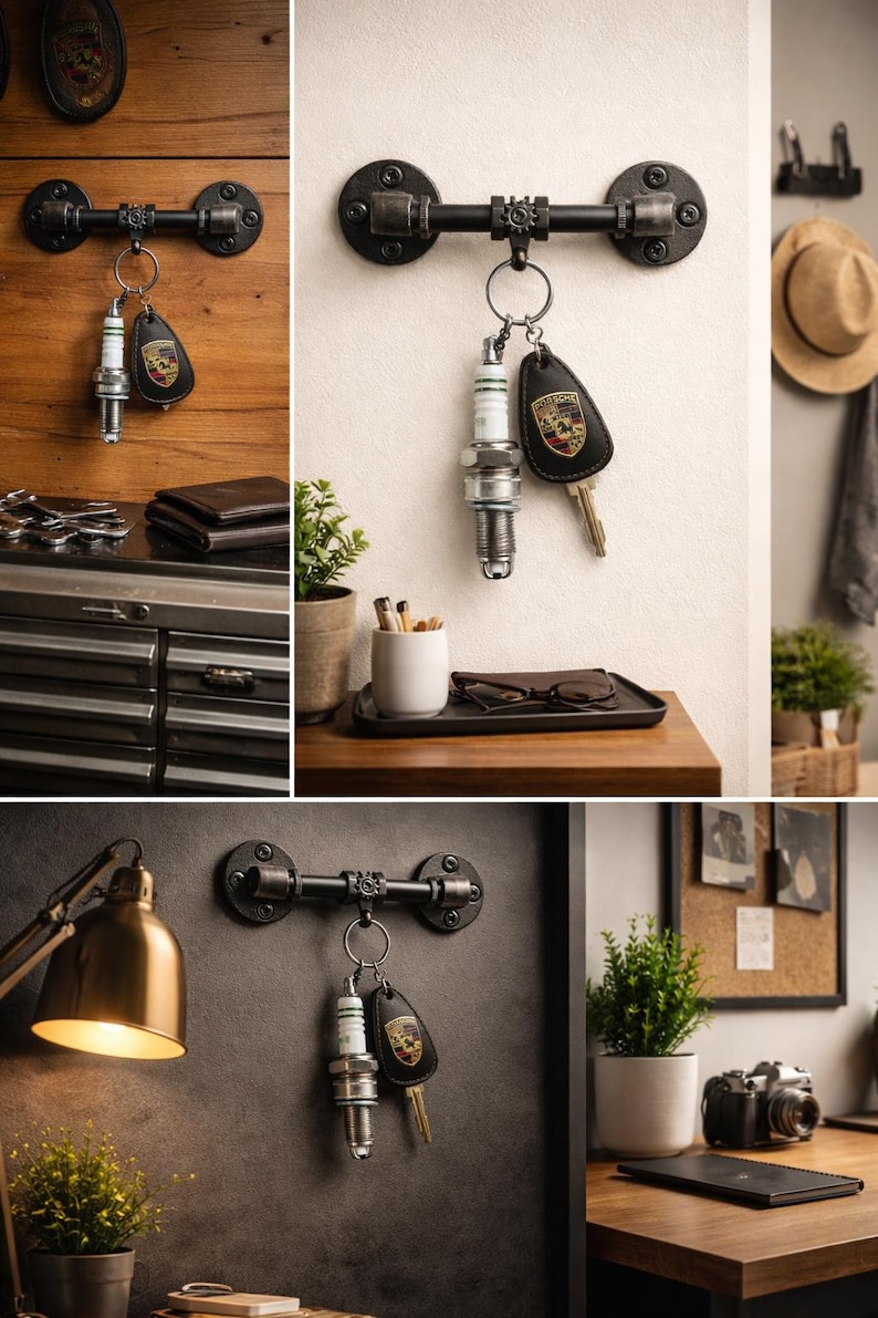 Handgjord tändstiftsnyckelring - Återvunna bildelar - Bilnyckelring bild 2