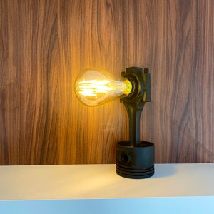 Piston Lamp / Real Car Engine Parts / Piston Table-Shelf Lamp / Upcycled / Personalized / Gift for Men