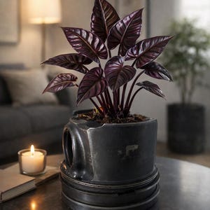 Upcycled Car Piston Flower Pot: Handmade Modern Design