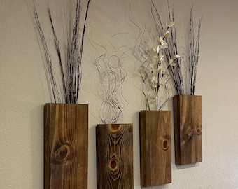 Handmade Wooden Wall Vase | Wooden Wall Pocket | Wood Wall Decor