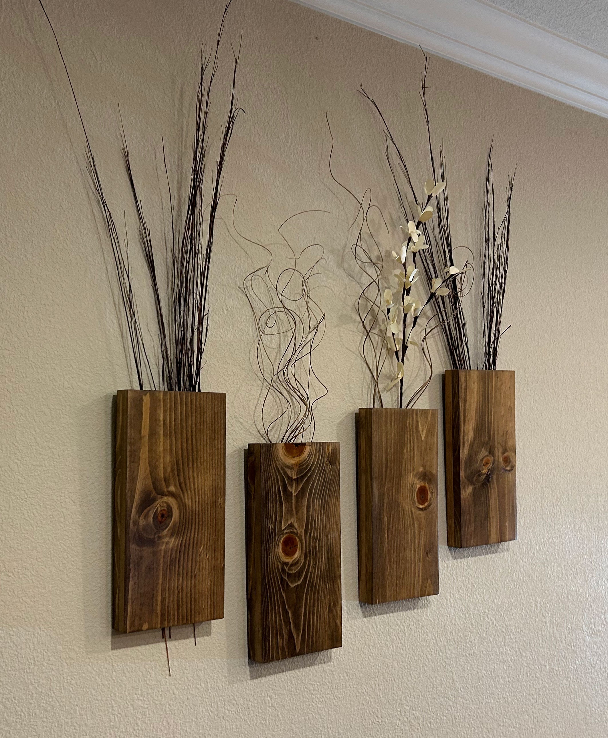 Handmade Wooden Wall Vase Wooden Wall Pocket Wood Wall Etsy