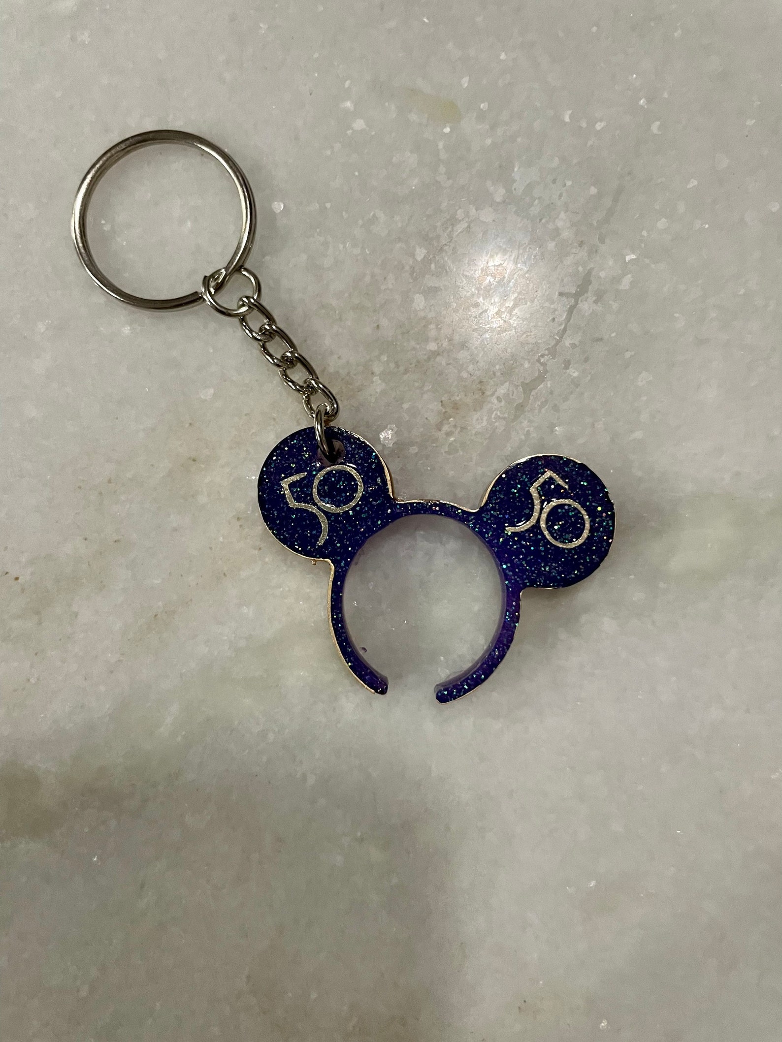 Disney World 50th Anniversary Ears Keychain Etsy