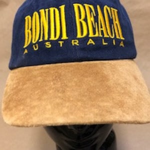 Ball Cap | Bondi Beach | Australia | Vintage 2000 Cap |  Heavy Cotton and Suede Bill Ball Cap | Unisex