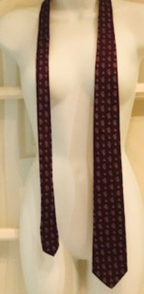 Gianni Versace Vintage Designer Tie | Maroon and … - image 4