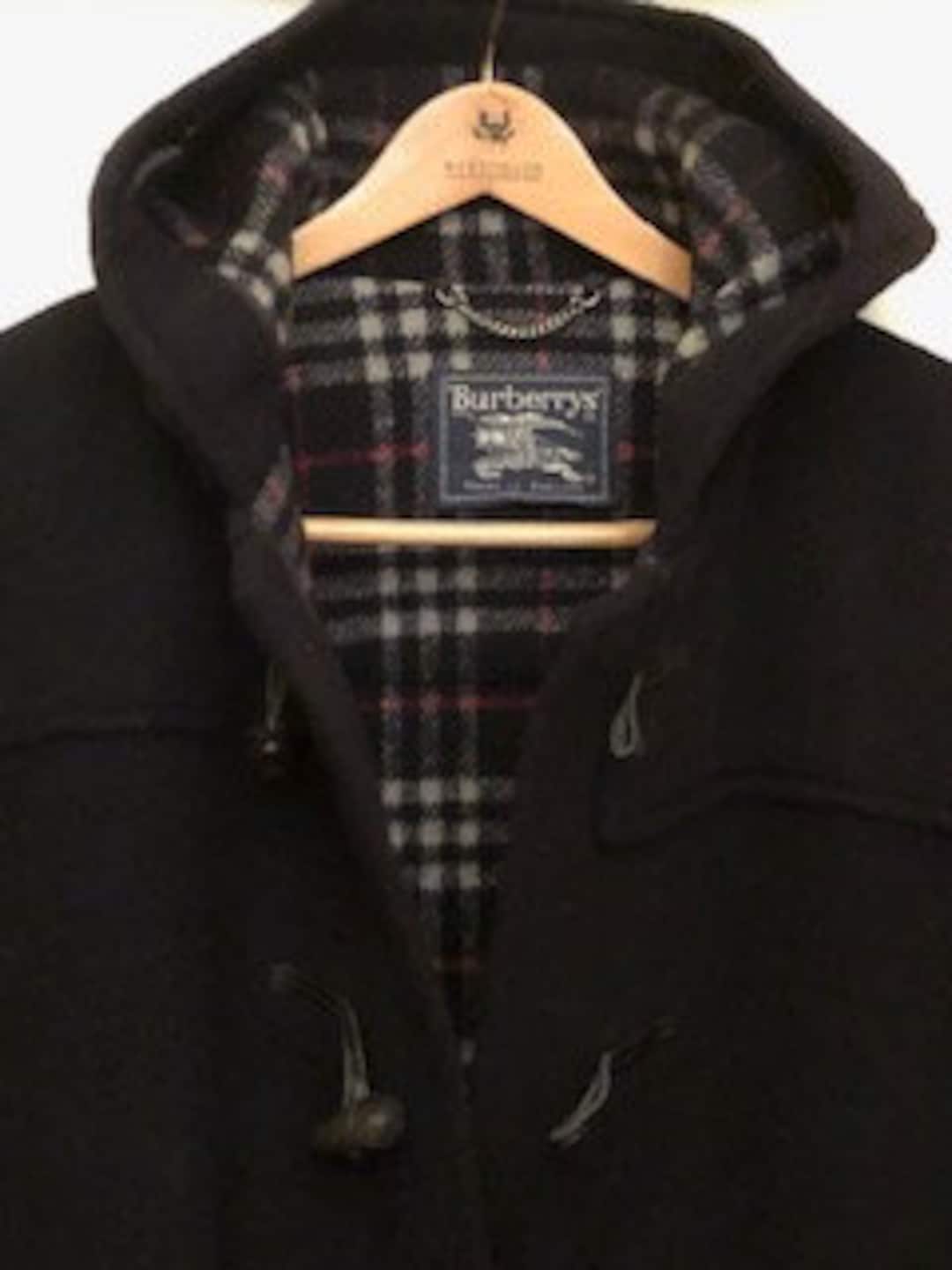 Vintage Men's Burberry Prosum | Hooded Duffle Coat | Horn Buttons