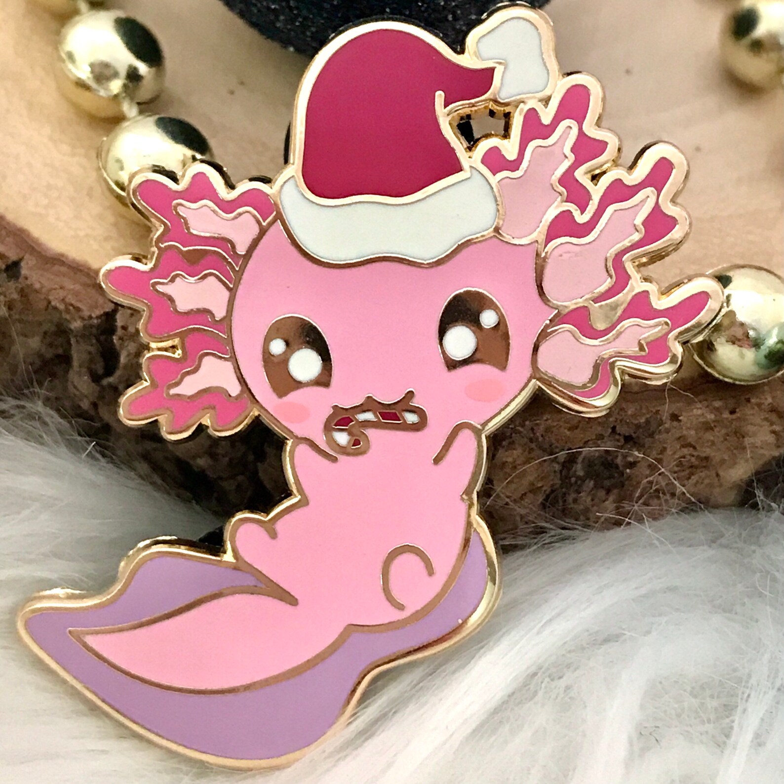 Christmas Axolotl Enamel Pin Axolotl W/ Candy Cane Christmas Etsy UK
