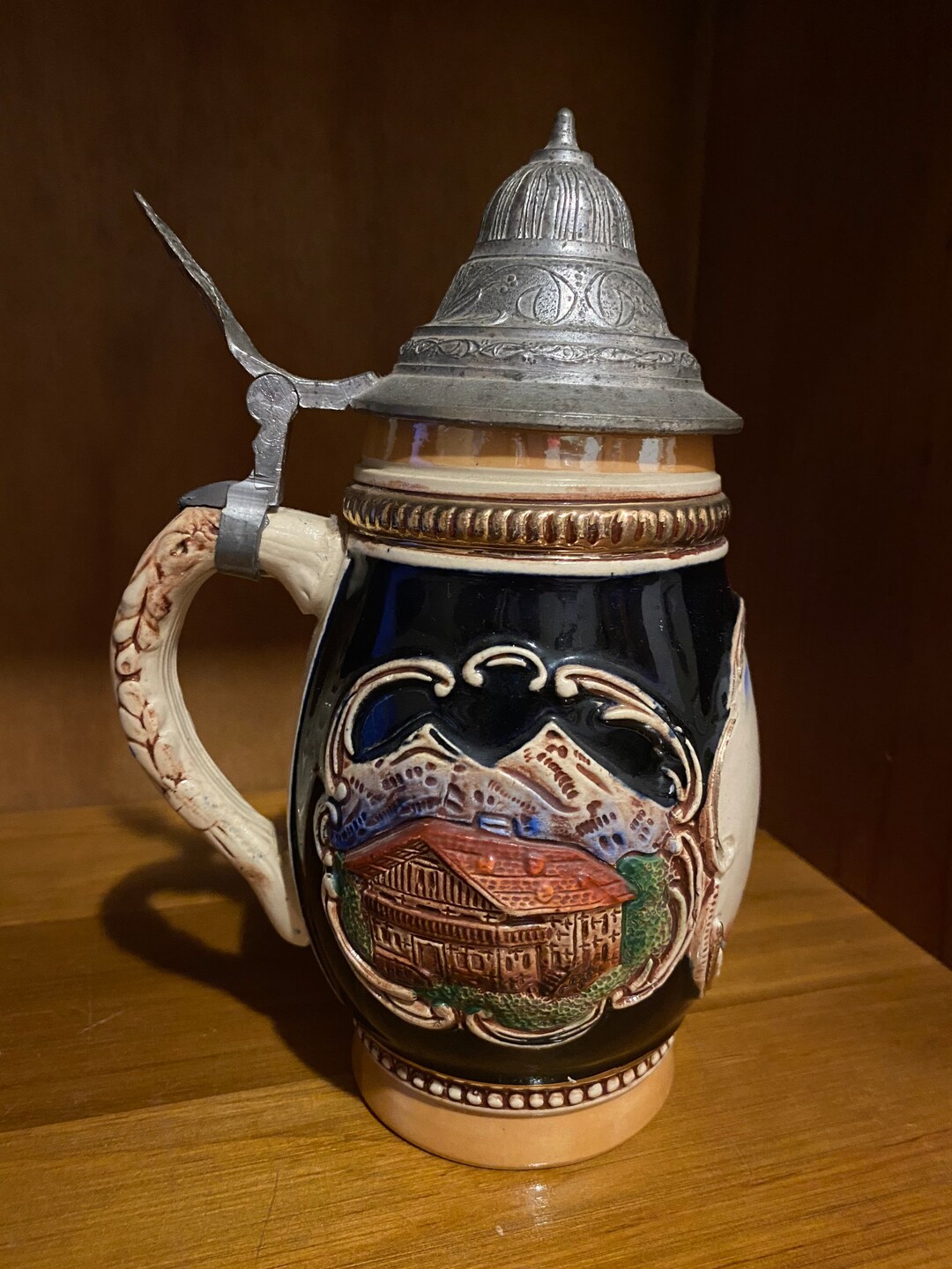 J*1様 stein VINTAGE REPRODUCTION DAMAGE D VINTAGE Pewter Lid Beer Stein 