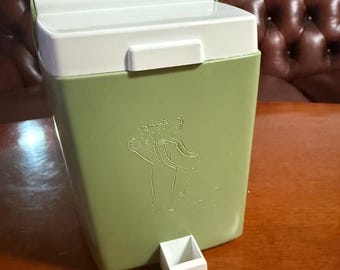 Vintage Wall Mount Tea Caddy -Green excellent condition