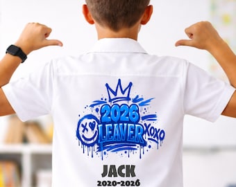 Personalised School Leavers Shirt, School Leavers 2026, Graffiti Design, Boys School Leavers Top