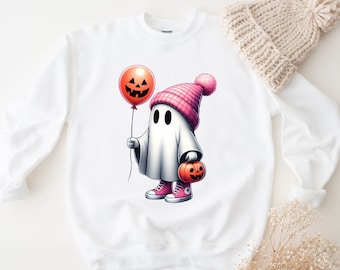 Halloween Kids Ghost Sweater, Sassy Ghost Pumpkin Sweater, Kids Halloween Jumper, Kids Retro Ghost Sweatshirt, Halloween Accessories, Girls