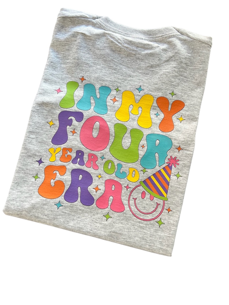4th Birthday Tshirt, In My 4 Year Old birthday Era T-shirt, Boys Birthday Shirt, I Am 4, Fourth Birthday Ideas, Kids Birthday Tshirt, Gifts bild 5