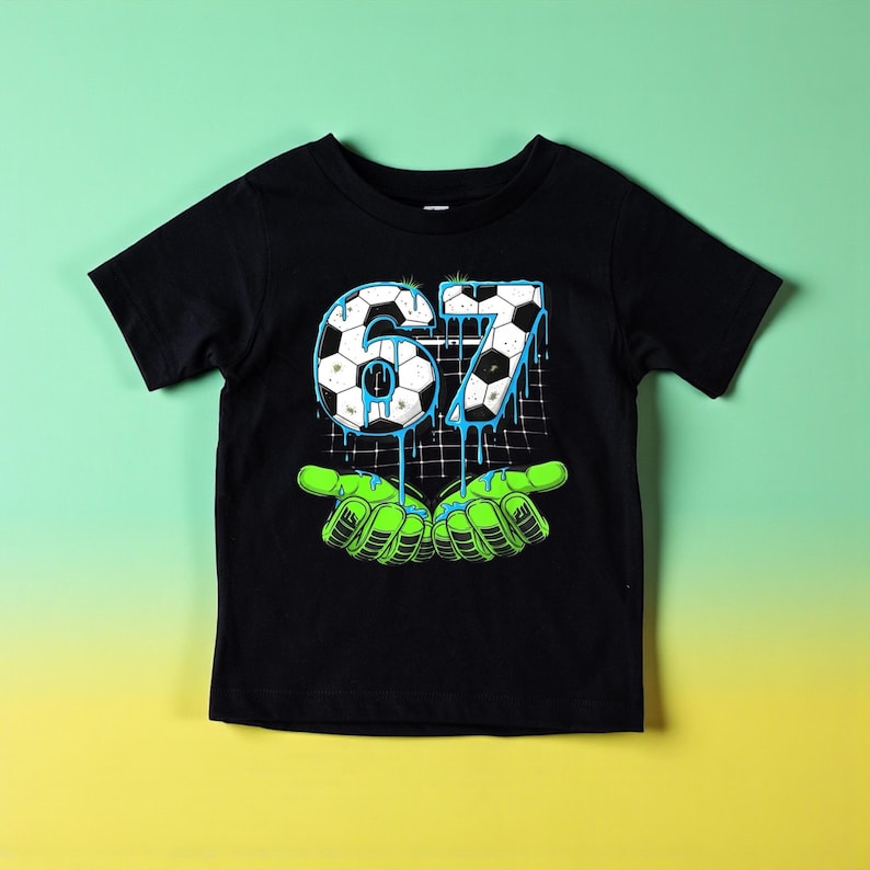 Football 6 7 Kids T-shirt, 67 Boys Shirt, Football Themed 67 T shirt, 67 Meme, Funny 67 Top, Six Seven Funny Tshirt, Viral T-shirt For Kids image 4
