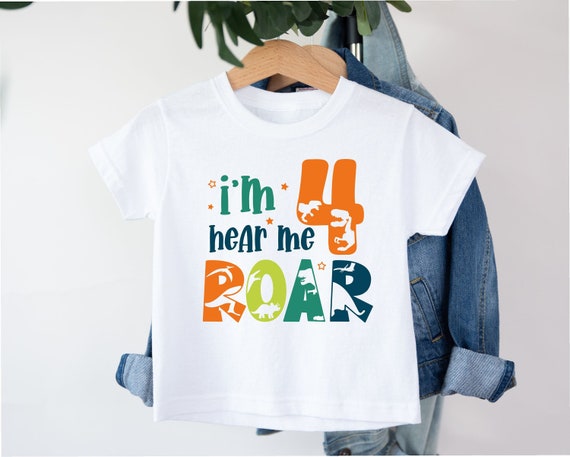 Roar I Am 7 Dinosaur T-Shirt - Colorful Kids Birthday Gift Roar I Am 7 Dinosaur T-Shirt - Colorful Kids Birthday Gift