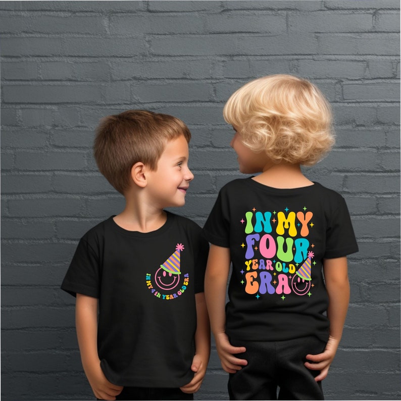 4th Birthday Tshirt, In My 4 Year Old birthday Era T-shirt, Boys Birthday Shirt, I Am 4, Fourth Birthday Ideas, Kids Birthday Tshirt, Gifts bild 1