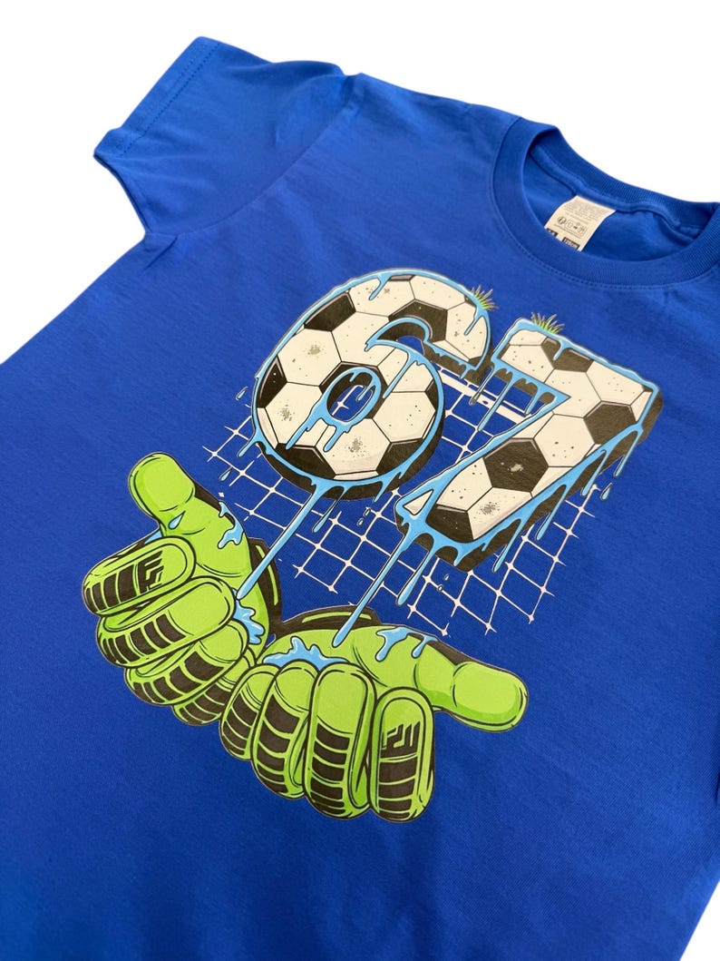 Football 6 7 Kids T-shirt, 67 Boys Shirt, Football Themed 67 T shirt, 67 Meme, Funny 67 Top, Six Seven Funny Tshirt, Viral T-shirt For Kids image 6