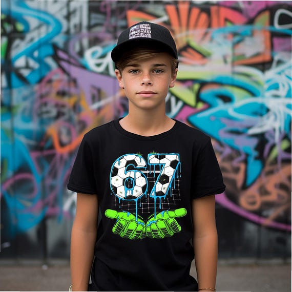 Football 6 7 Kids T-shirt, 67 Boys Shirt, Football Themed 67 T shirt, 67 Meme, Funny 67 Top, Six Seven Funny Tshirt, Viral T-shirt For Kids