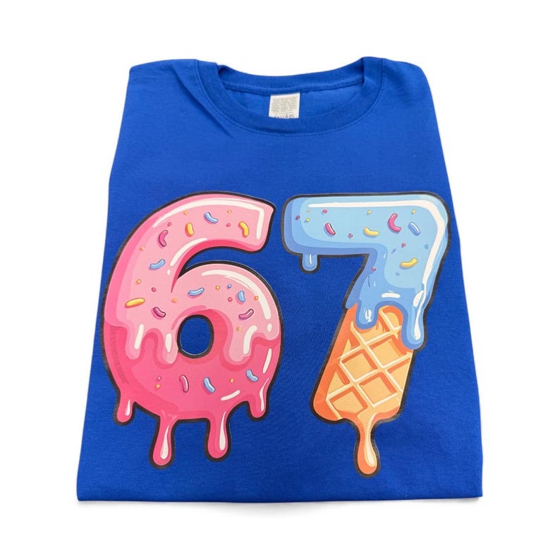 67 Kids T-shirt, Six Seven Shirt, Trending 6 7 Top, 67 Trend T shirt, 67 Meme Shirt, Boys 67 Top, Girls 67 T-shirt, Six Seven Ice Cream Drip image 6