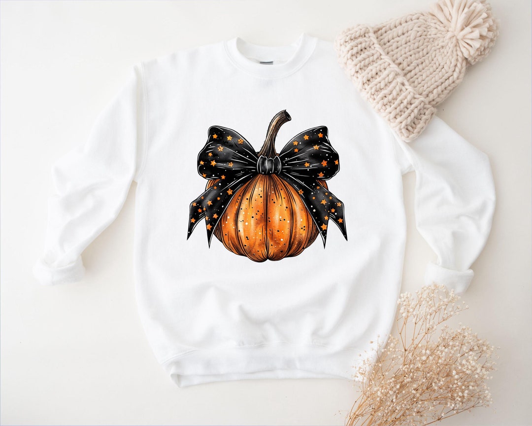 Pumpkin Sweater for Kids, Kids Pumpkin Jumper, Bow Prints for