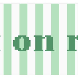 Op de afbeelding: Groene tekst op een witte en groene gestreepte achtergrond die "left on read" luidt.