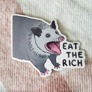 Eat the Rich Possum Vinyl Sticker