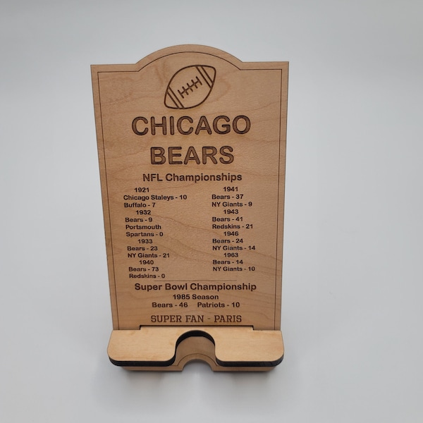 Chicago Bears Cell Phone Stand - Customized Gift | Chicago Bears | Soldier Field | Gift for Him | Sports Gift | Custom Laser Engraved Gift
