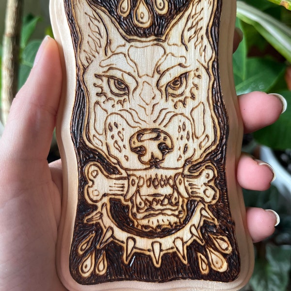 Bad Dog Woodburned Mini Plaque