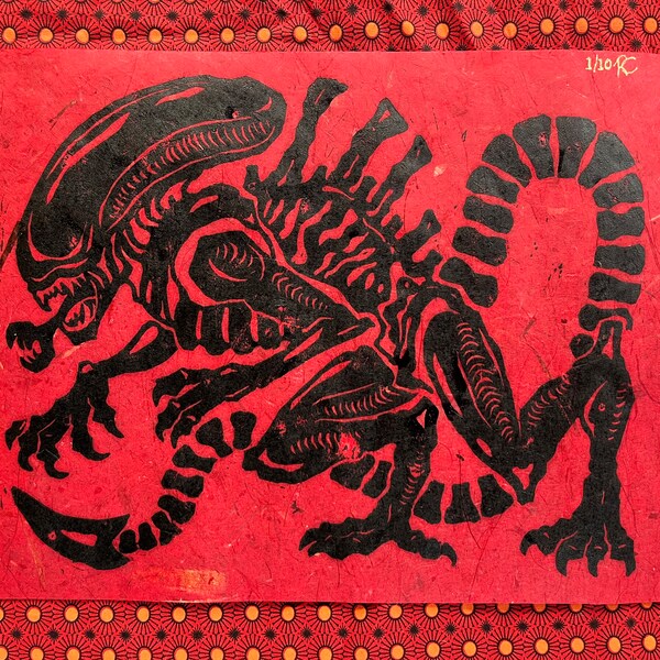 Xenomorph Block Print