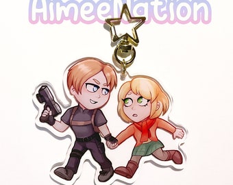 Leon and Ashley RE4 keychain/charm Resident Evil