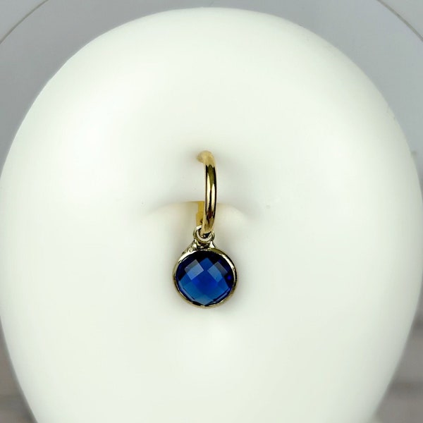 Fake Belly Ring, CZ Belly Ring, No Piercing Belly Ring, Body Jewelry, Dainty Belly Ring, Sapphire Crystal Belly Ring, Stylish Belly Ring