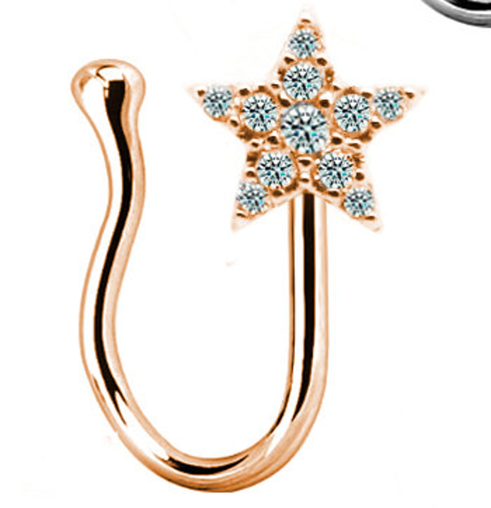 Star Nose Cuff Star Nose Clip Nose Ring CZ Nose Cuff Etsy