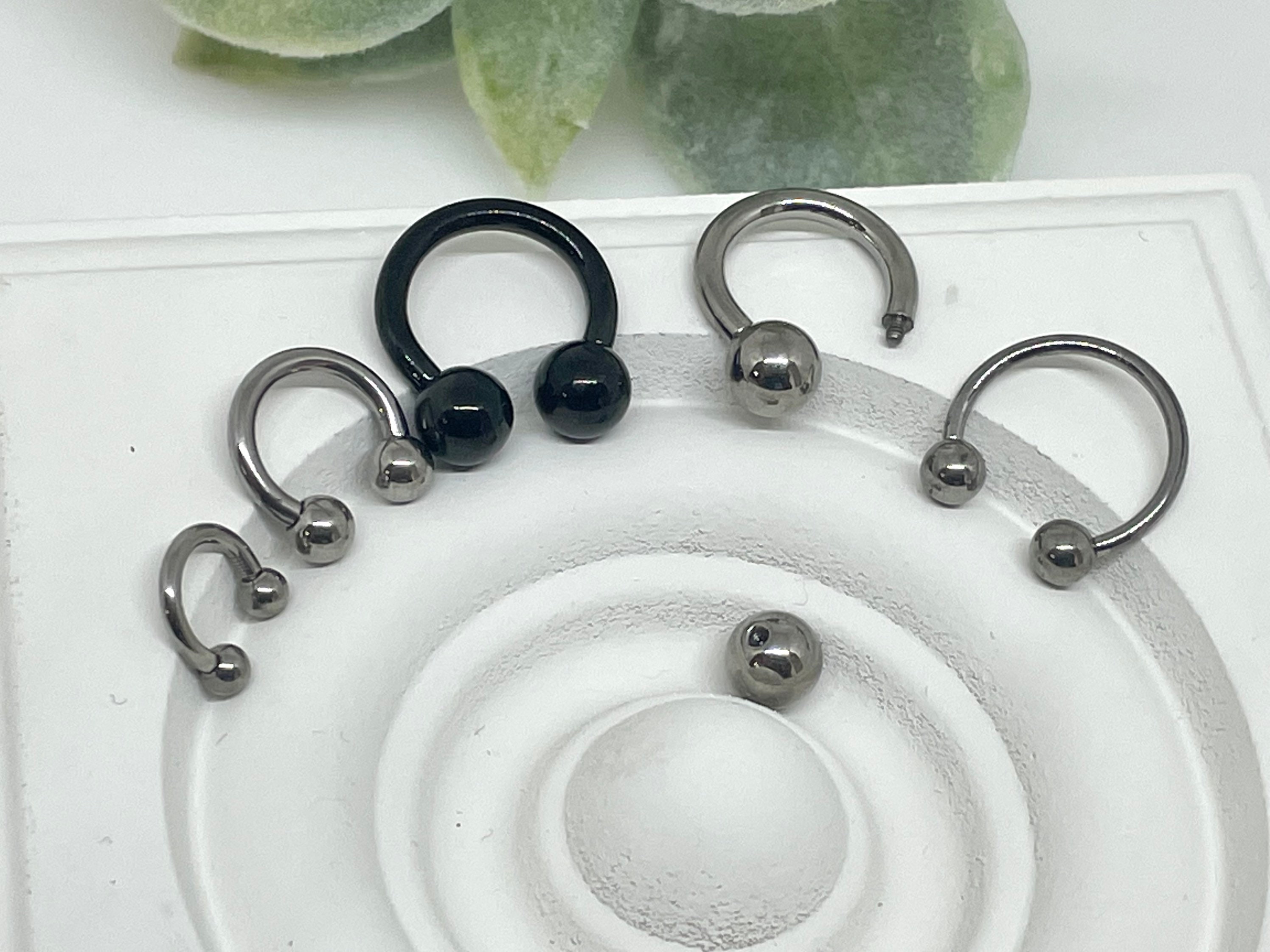 Titanium Septum Ring Horseshoe Barbell Piercing Curved Etsy