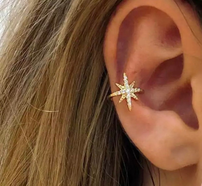 Star Ear Cuff Gold Ear Cuffs Silver Ear Cuff Ear Wraps Etsy