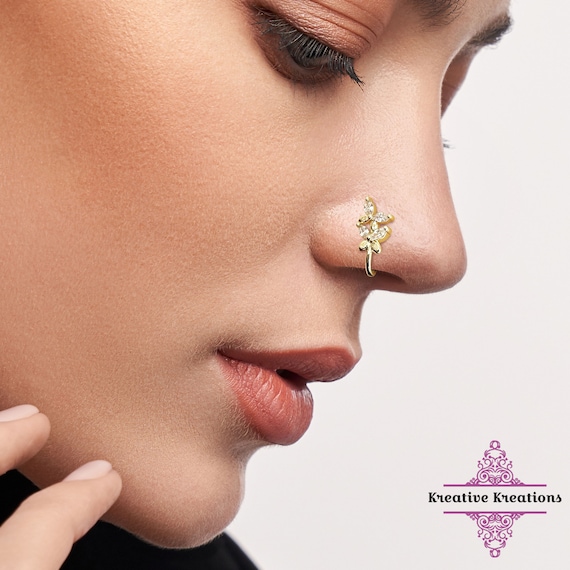 Double Butterfly Nose Clip Nose Cuff Nose Ring Nose Clip - Etsy