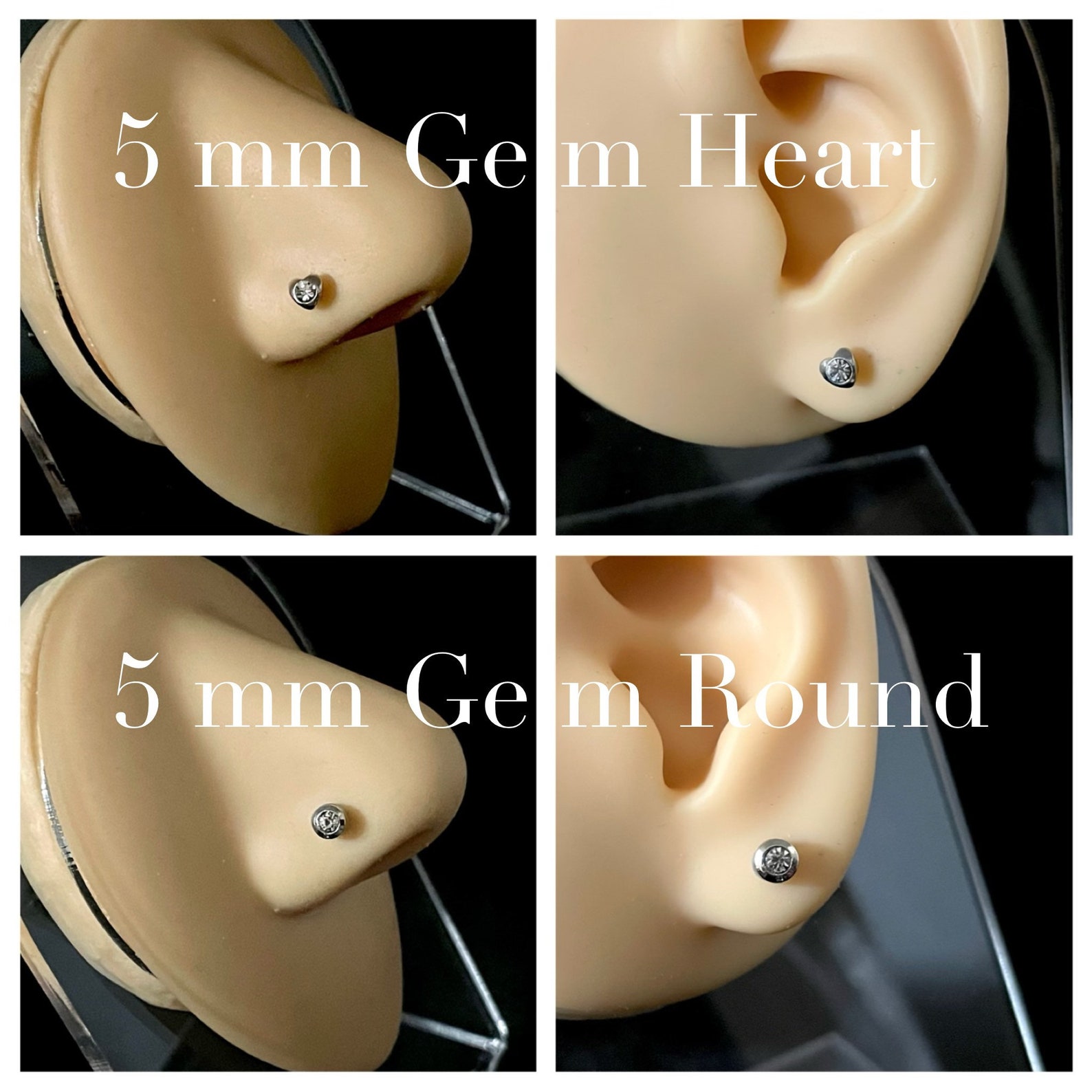 Nose Ring No Piercing Nose Stud Rhinestone Stud Etsy