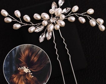 Bridal Hair Pin, Pearl Hair Pin, Wedding hair comb, Wedding Hair Accessories, Crystal Hair Pin, Bride Hair pin, Bridesmaid Hair Accessories