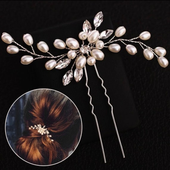 Sweet Pearl Flower Hair Side Clip Handmade Weave Hairpin Hair