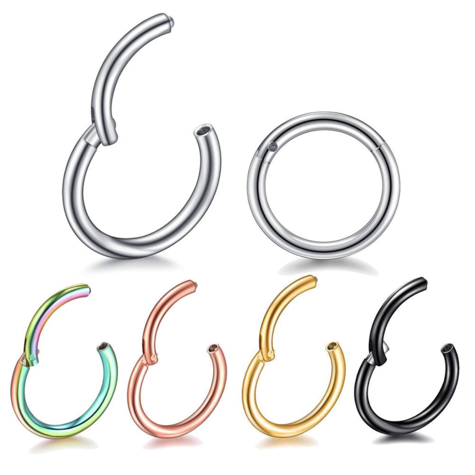 316L Stainless Steel Nose Rings Hinged Nose Ring Stainless Etsy