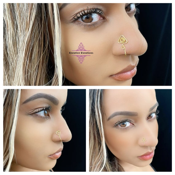 Set of 5 Nose Cuffs Wholesale Fake Nose Rings Nose Cuff No