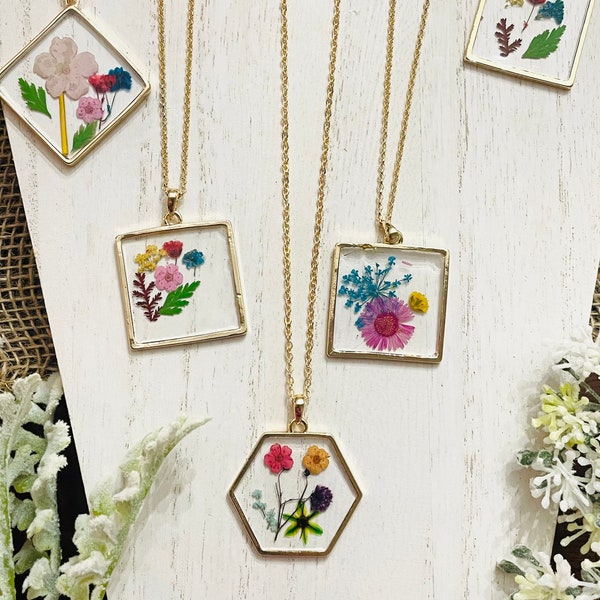 Real Flower Necklace Etsy