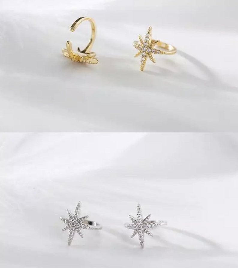Star Ear Cuff Gold Ear Cuffs Silver Ear Cuff Ear Wraps Etsy