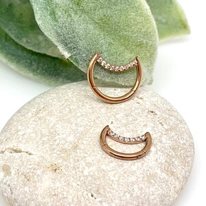 COCHARM Moon Face G23 Solid Titanium Septum Ring 16G Silver Septum Jewelry Dainty Helix Daith Earrings For Women Daith Piercing Jewelry 810mm